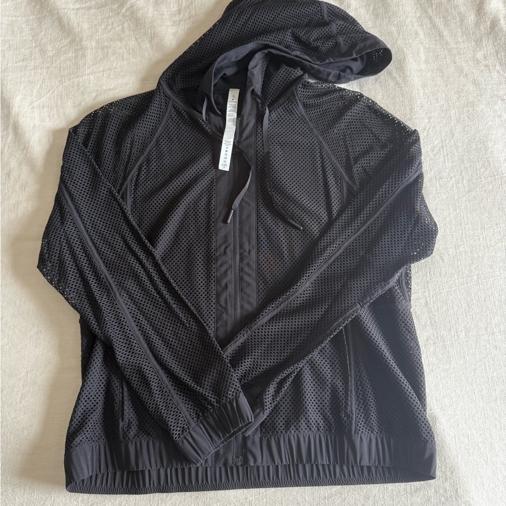 lululemon athletica Black Mesh Half-Zip Hooded Jacket